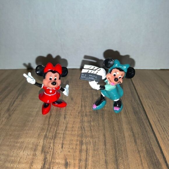 DISNEY Applause MINNIE MOUSE PVC Set Of 2 Figurines Vintage. They contain scuffs - Picture 1 of 7